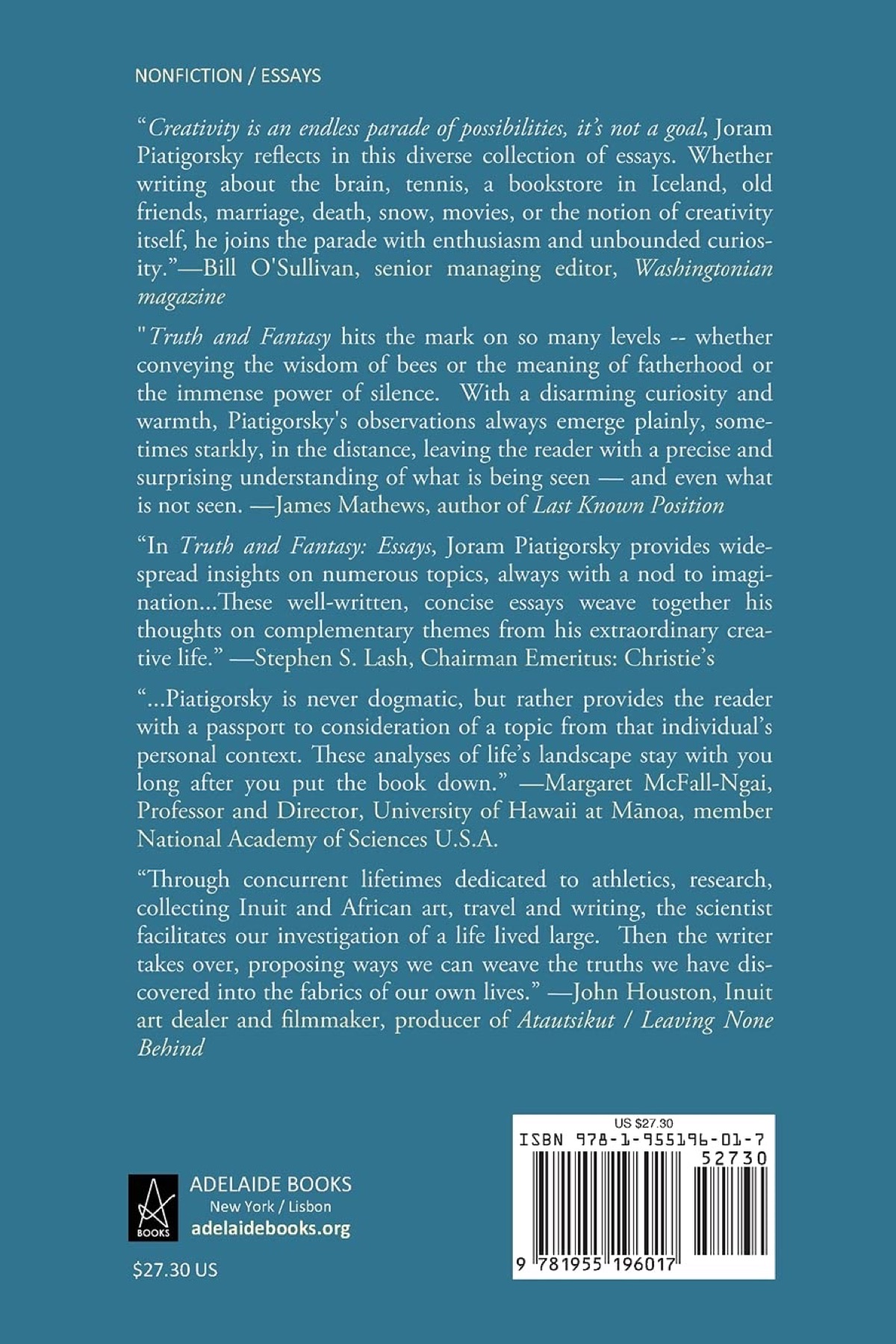 Truth and Fantasy back cover
