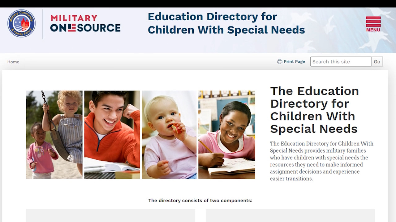 Military OneSource Education Directory for Children With Special Needs