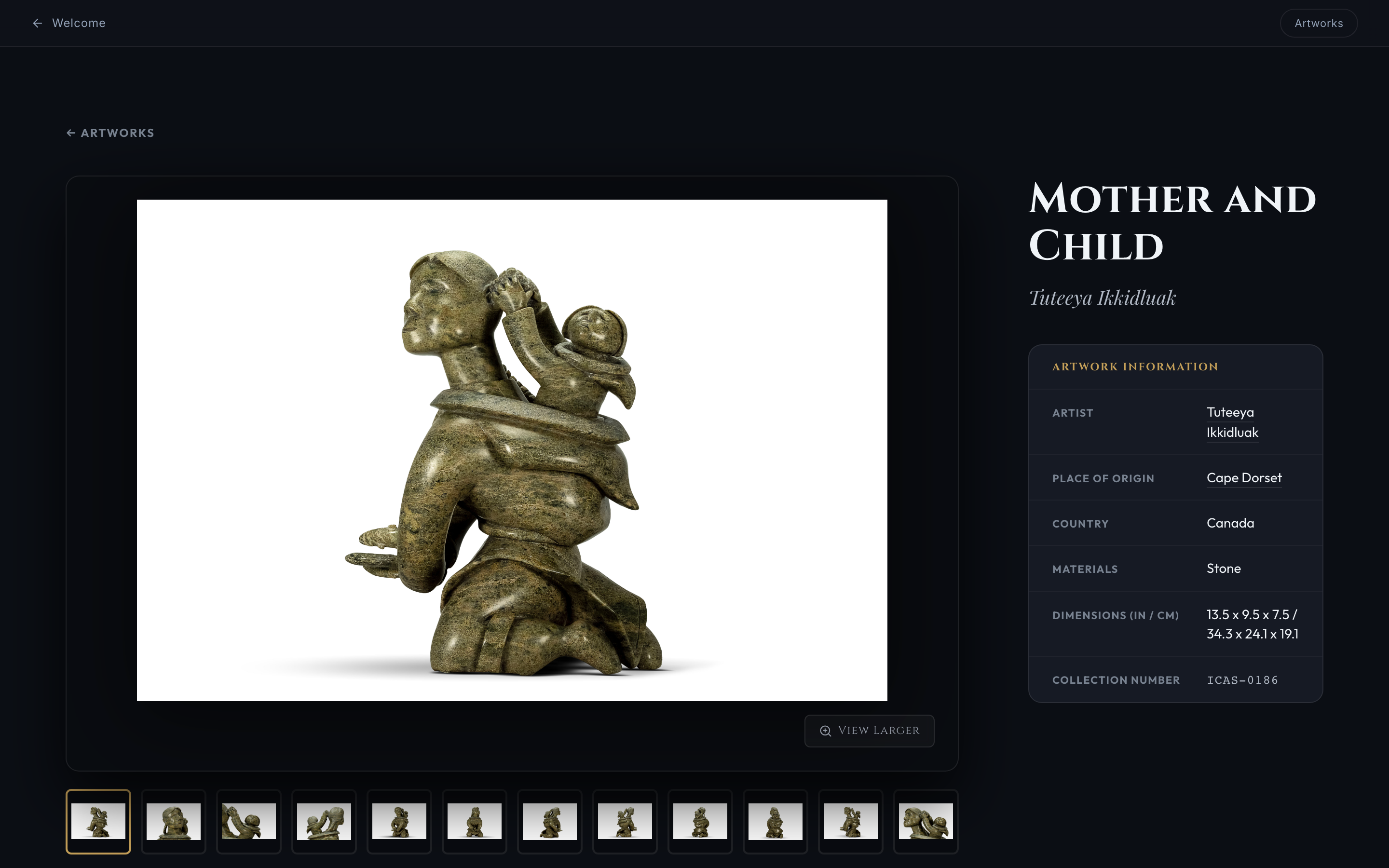 Verified ICAS Artwork Detail Record for Mother and Child (ICAS-0186)